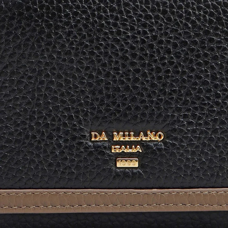 Da Milano Black Wax Leather Ladies Wallet - Black for Women | Best Price UAE